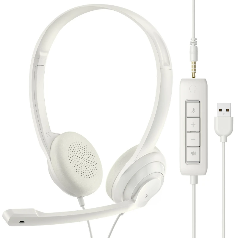 

HW02 Bilateral Lightweight Wired Phone Headset Computer Desktop Headset USB Home