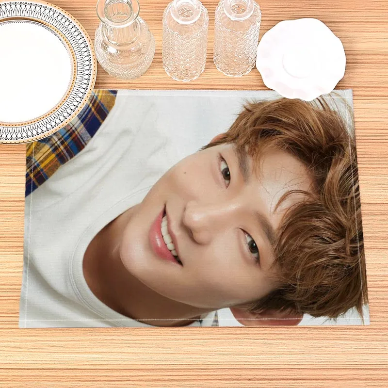 KPOP LEE JOON GI Mat Printed Kitchen Tableware Cup Bottle Placemat For Dinner Table Pad Accessories 0414