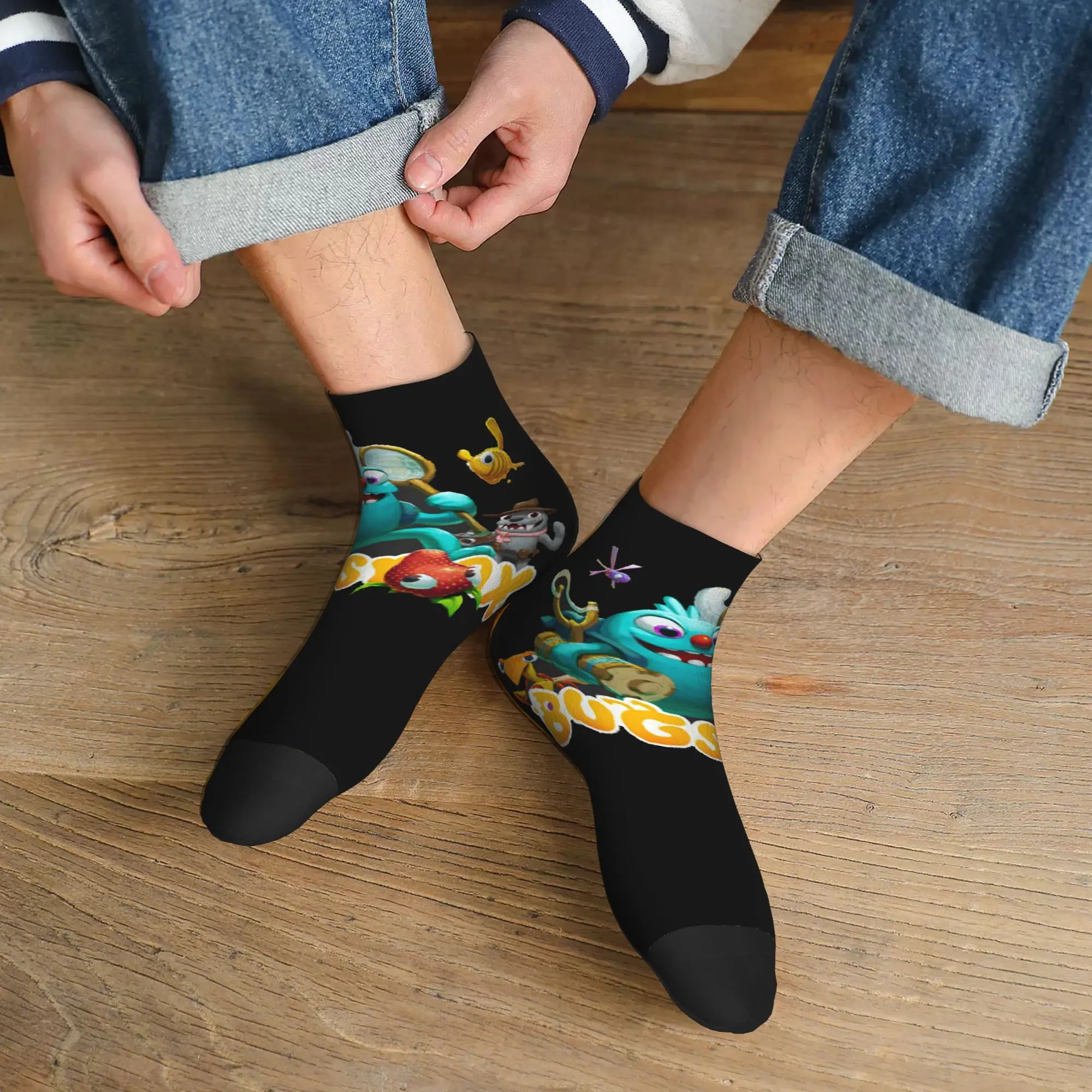 

Всесезонные носки Bugsnax Harajuku, высококачественные носки для экипажа, чулки в стиле хип-хоп для мужчин и женщин, подарки