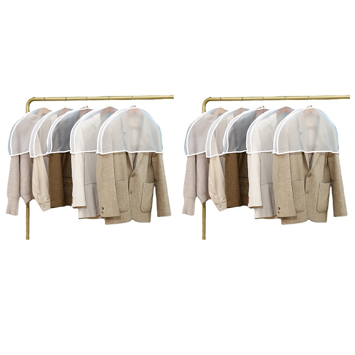 Clothing Dust Cover Home PEVA Transparent Hanging Pocket Coat Dust Covered Sleeve Clothes Half -Body Dust Cover