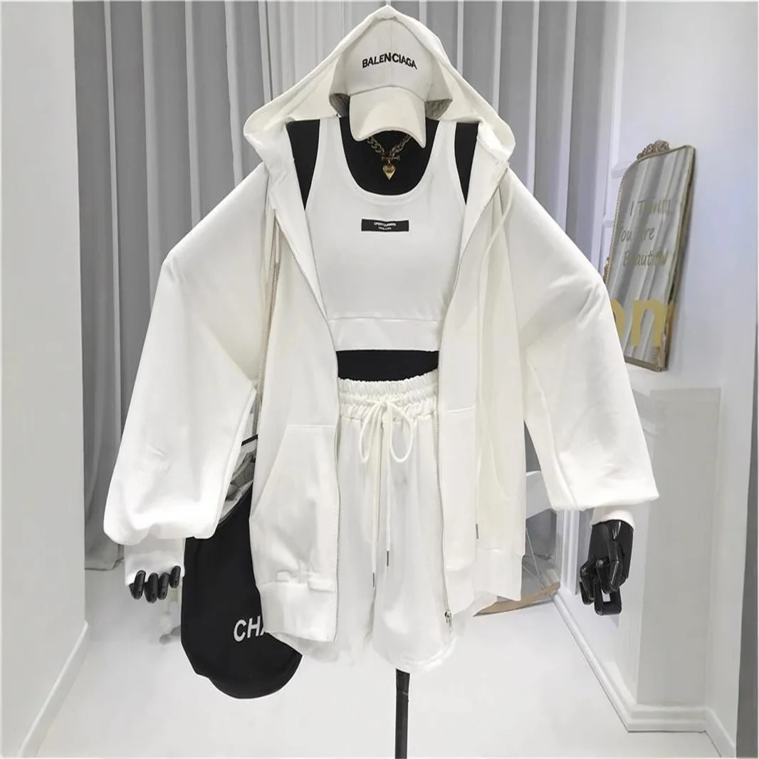 

Spring and Autumn Large Size Loose Temperament Casual Foreign Style Age Reduction Fashion Long Sleeve Solid Color Sports Suit