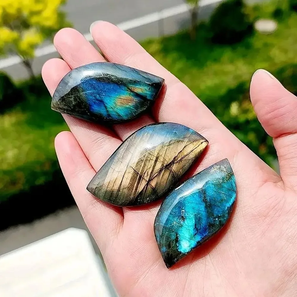 Natural Labradorite Water Drop Pendant, 1/3/5pcs Rainbow Crystal Stone Necklace for DIY Jewelry Making, Home Decor &