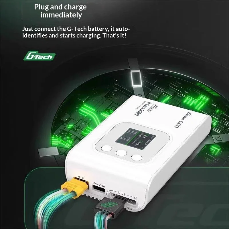 

G-Tech IMars S100 100W Intelligent Balance Charger Plug And Play Charge Discharge For RC Car Drone RC Aircraft LiPo Battery