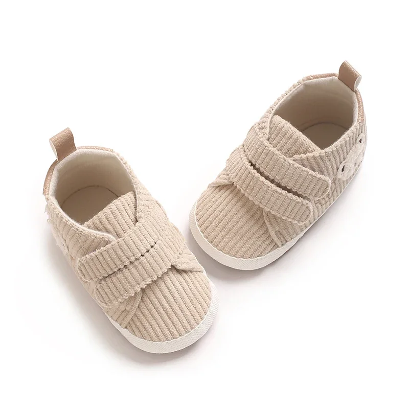 0–18 Monate Baby-Sneaker mit Bären-Stickerei für Jungen und Mädchen, Lauflernschuhe für Kleinkinder, weiche Sohle, Cord, lässige Babyschuhe – Detail 8
