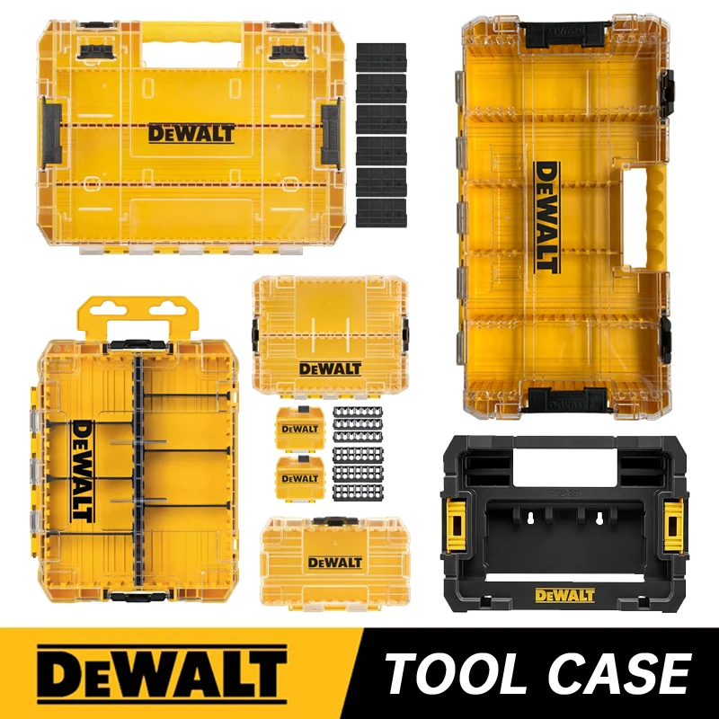 DEWALT TSTAK twardy futerał do przechowywania śrubokręt akcesoria do elektronarzędzi Bit przechowywanie części Box DT70801 DT70801 DWAN2190 N542474