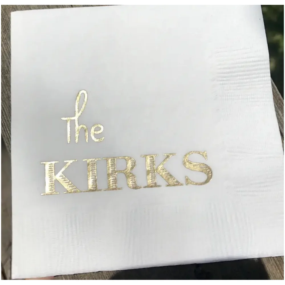 

50pcs Personalized Napkins, Monogrammed,Paper, Cocktail, Beverage, Family Napkin, Family Gift, Hostess Gift, Wedding Napkins.