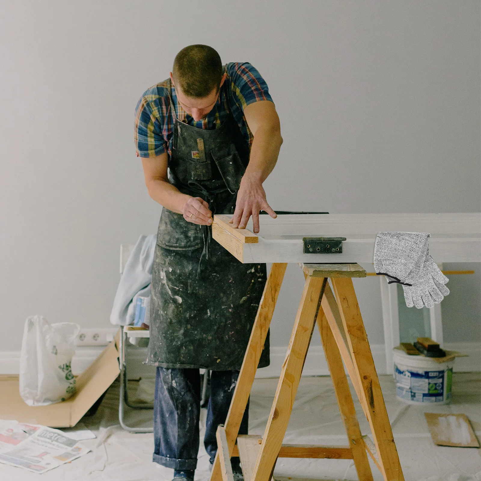 قفازات مقاومة للقطع المستوى 5 بأكمام طويلة قابلة للتنفس لحماية الذراع قفازات عمل آمنة لمطبخ البناء الصناعي