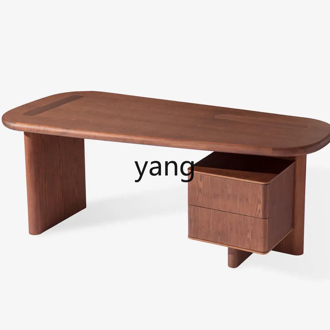 LMM Mid-Century Style Solid Wood Desk Italian Minimalist Light Luxury Modern