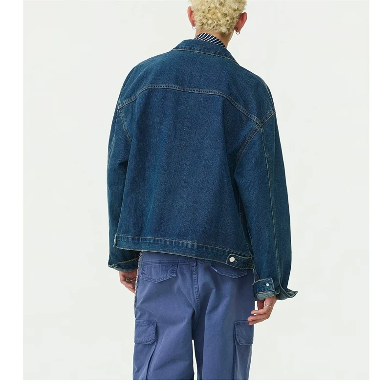 Women's Spring Blue Denim Jacket Vintage Long Sleeves Coat Unisex 2000s Clothes Autumn Young Girls New Year Warm Outerwear