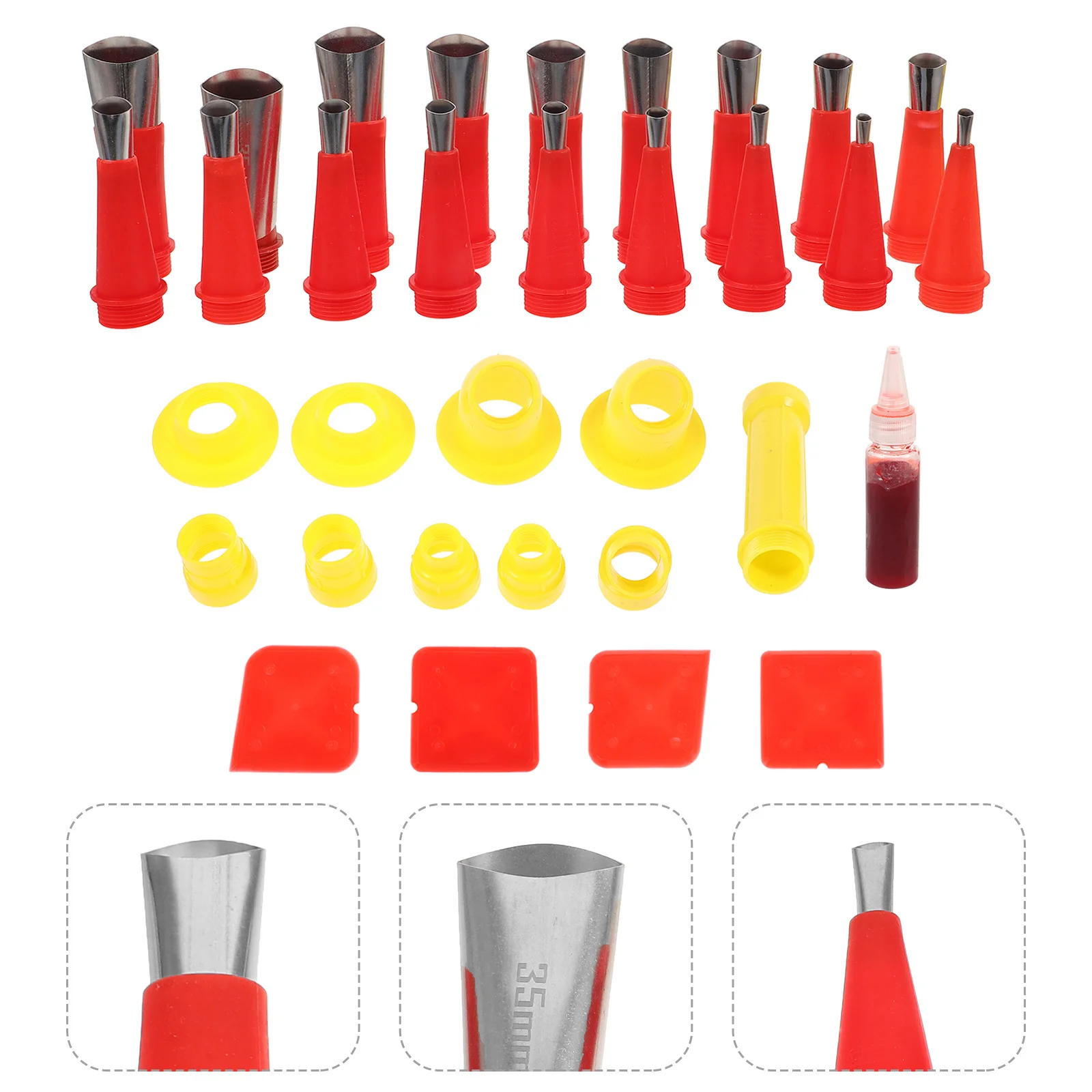 

1Set Caulking Tips Base Set Stainless Steel Plastic Multipurpose Caulking Tool Kit for Easy and Efficient Finishing