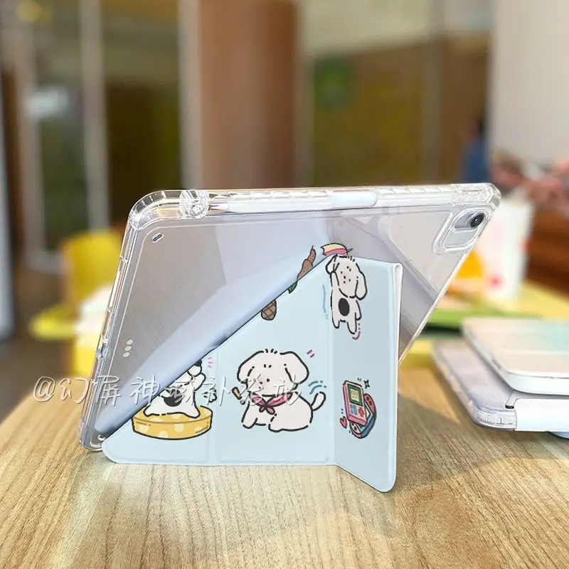 Dog Summer iPad Case For iPad Pro 11 13in 2025 iPad Pro 12.9in Air7 10th 11th M4/5 MINI Anti-fall 3+Y Fold Protected Cover