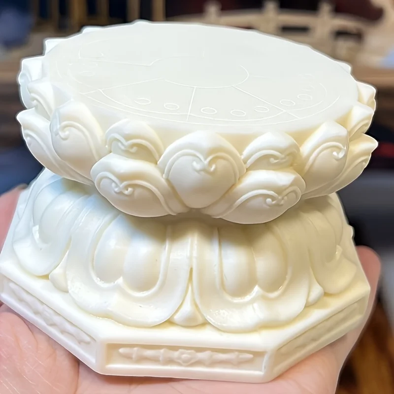 1Pc Ivory Fruit Resin Lotus Base for Displaying and Worshiping Buddha Statues, Home Decor Ornament Base