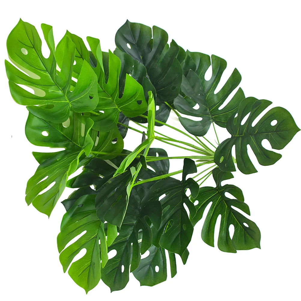 

Artificial Monstera Leaf Faux Green Leaves Decoration Party Home Bedroom Wedding Photography Props Reusable