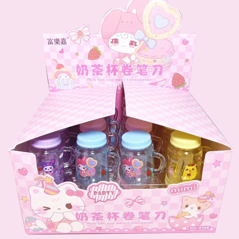 Imagem -03 - Sanrio Apontadores de Lápis Olá Kitty Kuromi Minha Melodia Estudantes Cup Sharpener Papelaria Material Escolar Atacado 32 Pcs