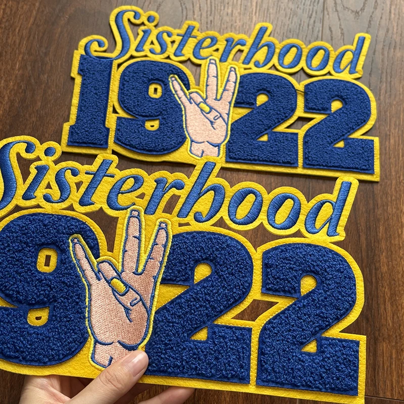 SGRHO Large Chenille Iron on Patch Sisterhood Number 1922 Sigma Gamma Rho Sorority Patch for clothing, Gifts for Women