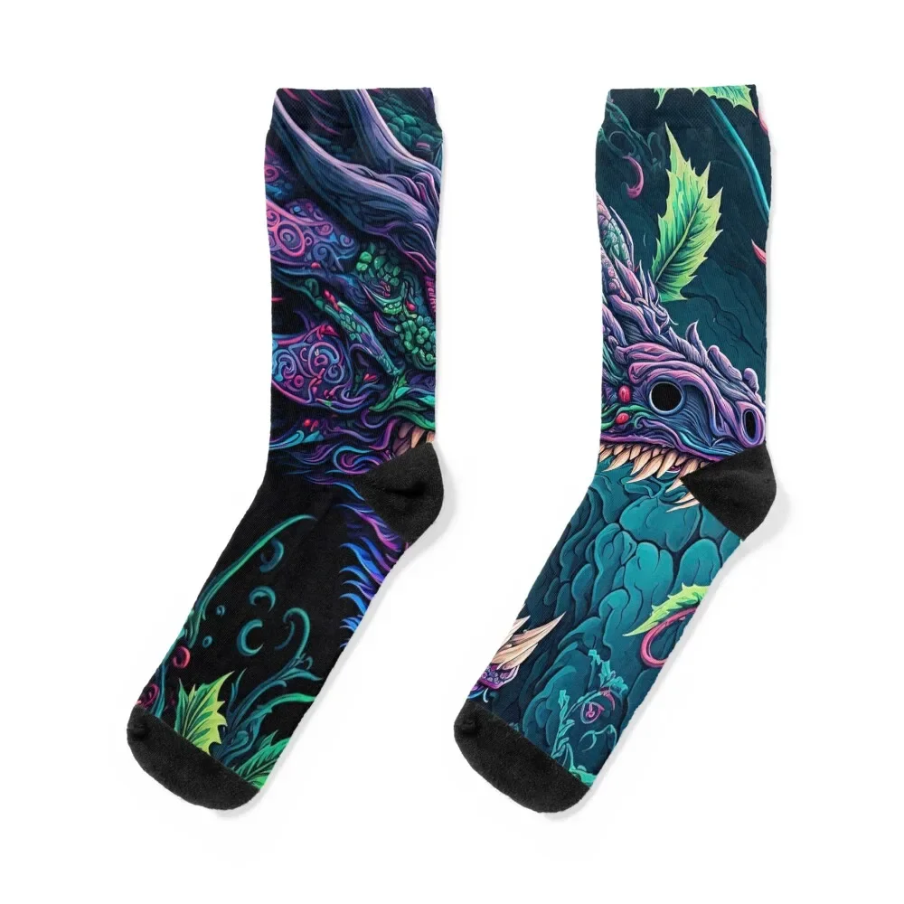 

Colorful dragon / A.I. Artwork Socks designer sports stockings anime halloween Socks Men Women's