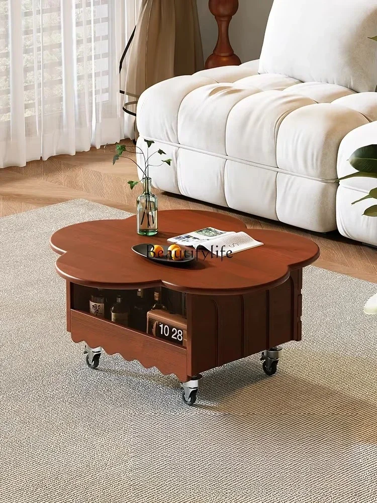 

FG17*medieval style petal coffee table trolley multi-functional movable lifting coffee table