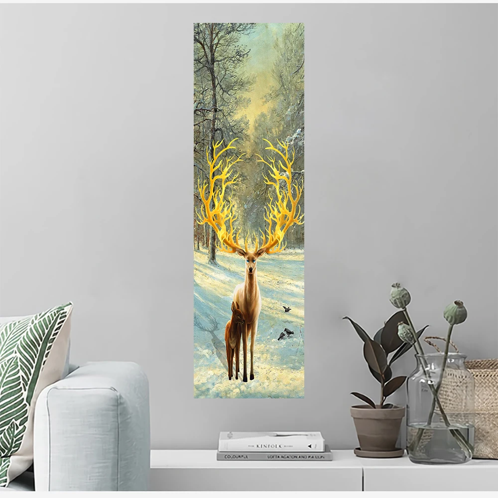 Northern Europe Elk Tapestry Wall Hanging Wall Art Large Deer Tapestry Fabric Decorative Blanket Beach Towel Tapestry