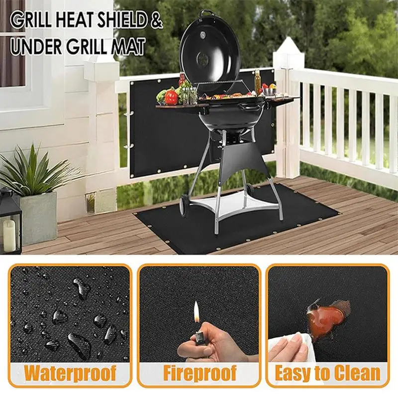 Fireproof Heat Shield for Grill Deck Fence Protector from Grill Heat Fireproof Outdoor Deck Refrigerator Cover for Camping
