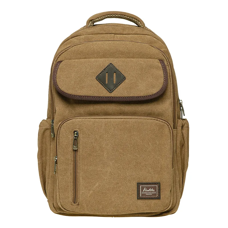 Vintage Canvas Backpack Women Men for Trips, School and Office with Laptop Compartment, 18L