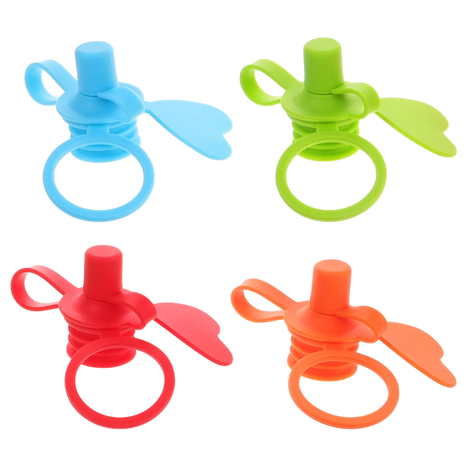 

4pcs Silicone Bottle Cap No Spill Topper Spout Water Screw Baby Sippy Toddler Bottle Various Neck Sizes Safe Durable