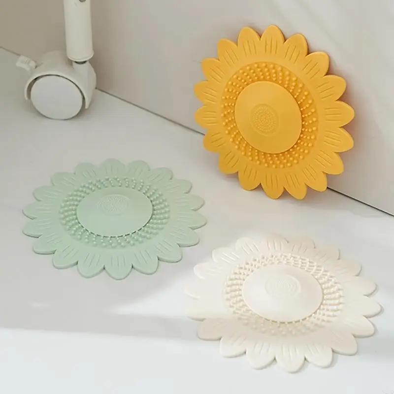 Silicone Sink Drain Plug Hair Catcher Universals Sink Drain Stopper Cover Washroom Bathroom Bathtubs Drainage Stopper N2UD