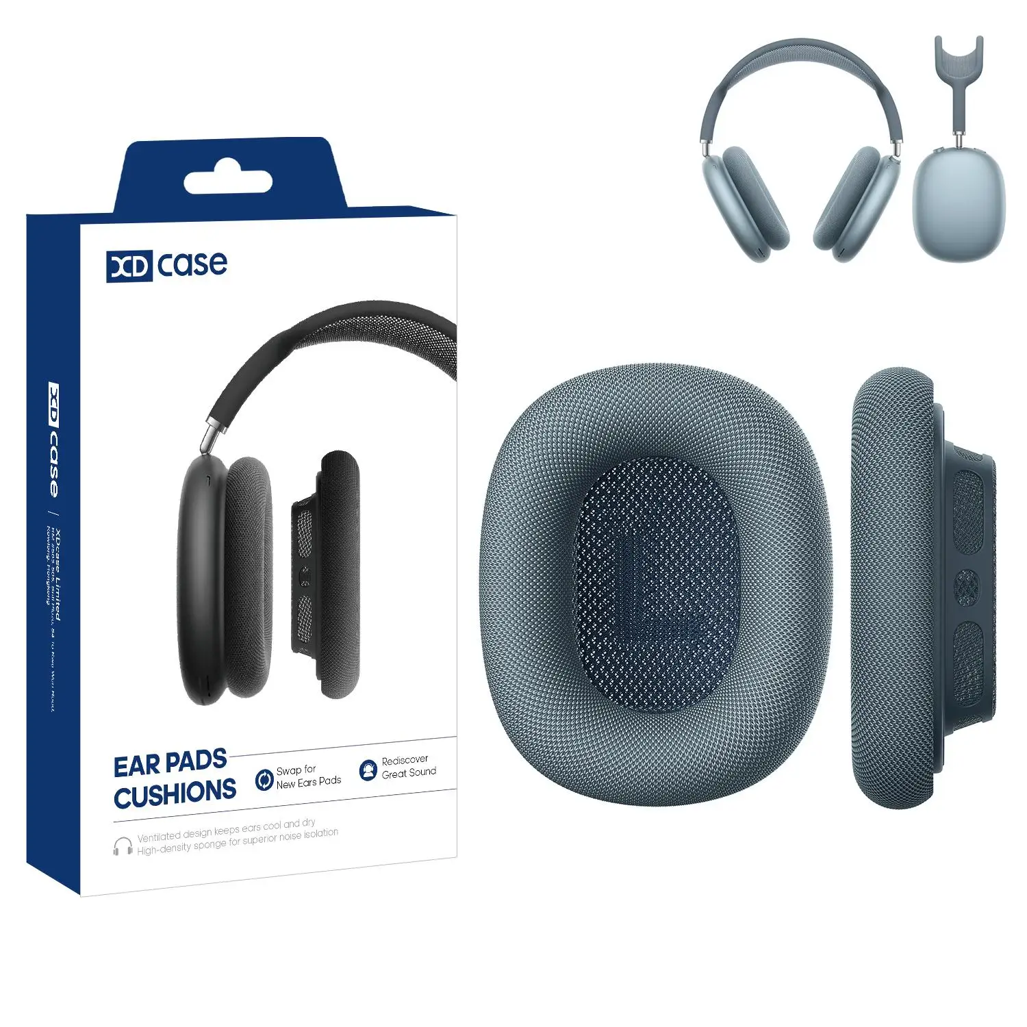 XDcase 1 Pair Mesh Fabric Magnetic Replacement Sponge Ear Pa