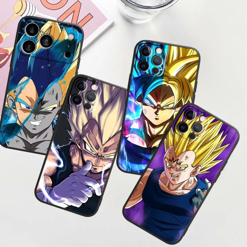 

Dragon Ball Vegeta Lightning Phone Case For Apple iPhone 17 16 16E 15 14 13 12 11 Pro Max Plus Black Soft Silicone