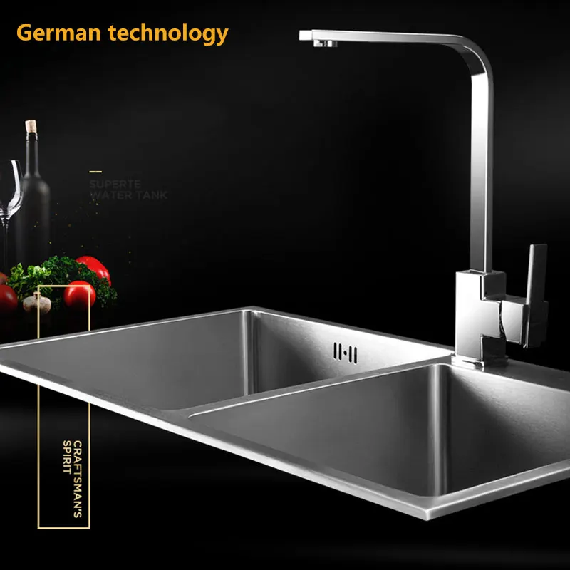 Premium Stainless Steel Kitchen Sink – Double Basin for Vegetable Washing and Pot Cleaning