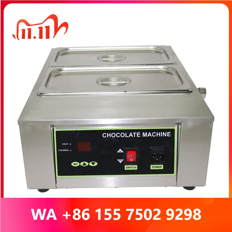 Commercial Food Warmer Pot 2-Tank Chocolate Melter 1.5 Smart Sau Warmer & Melting Pot with Lid