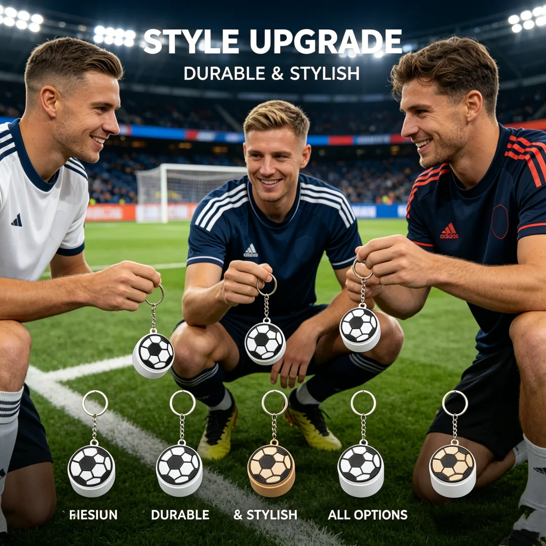 3D Printed Sports Balls Clicker Keychain Creative Cute Cartoon Sport Theme Button Decompression Key Buckle Ball Bag Pendant