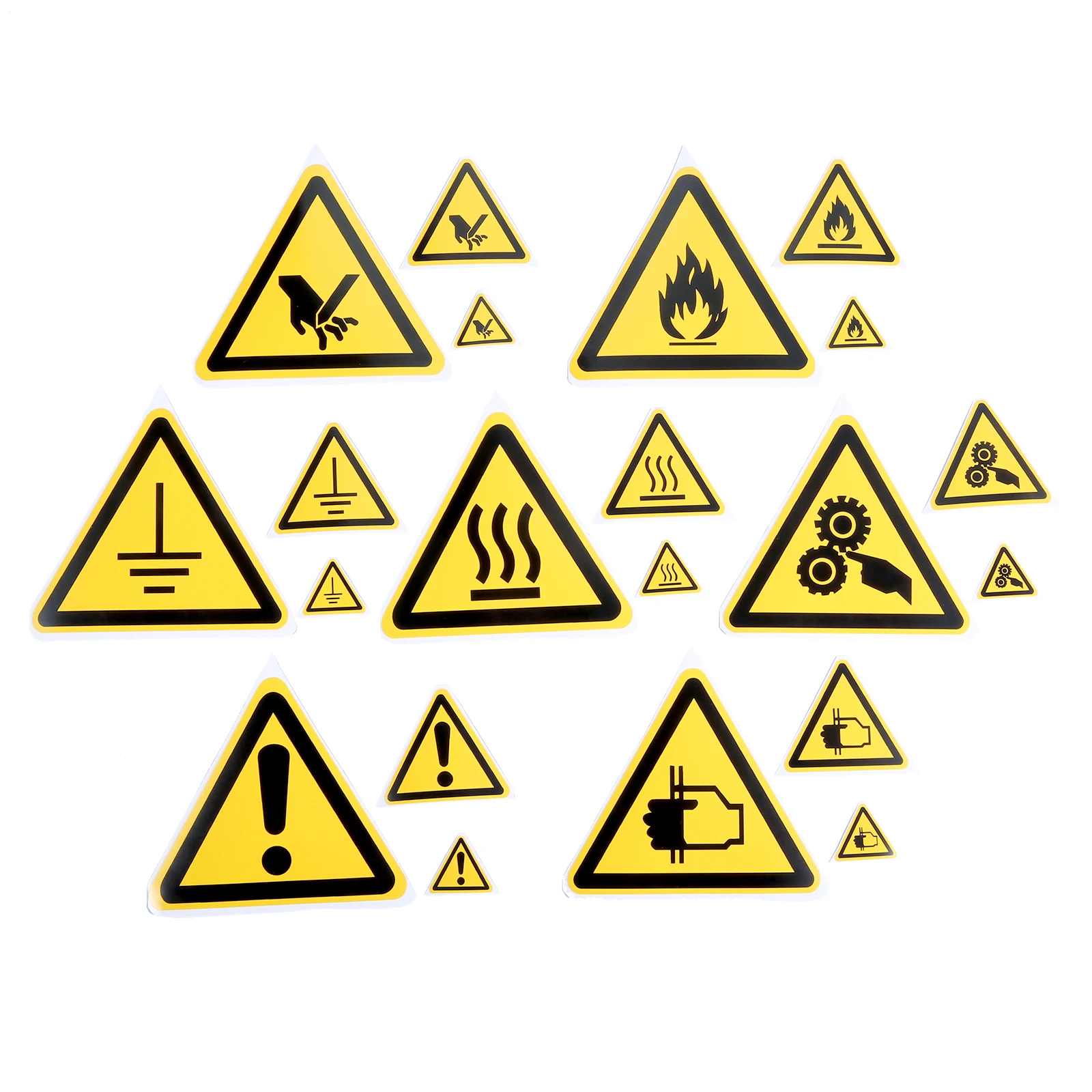 High Quality 5Pcs Warning Signs Stickers Logo Security Safety Labels Water Oil-Proof Warning Tags Wall Machine Sticker