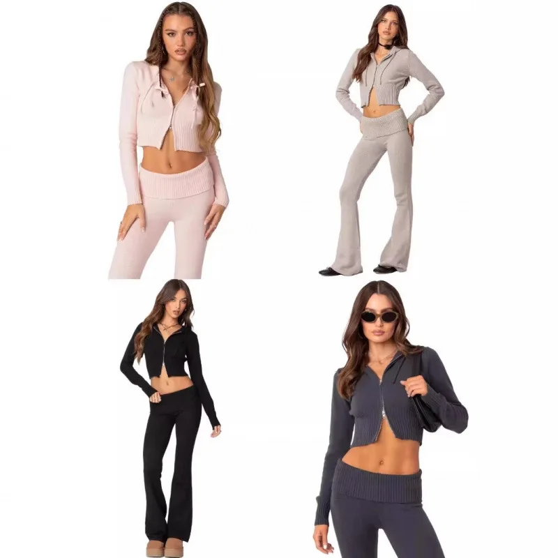 

Edikted Women's Knitted Hat Jaet Slim Fit Long Pants Casual Set Spring Summer Autumn Winter New Sle Polyester Fiber