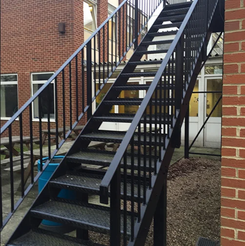 Customization Outdoor Metal Staircase Used Industrial Steel Stair Hot Galvanized Staircase