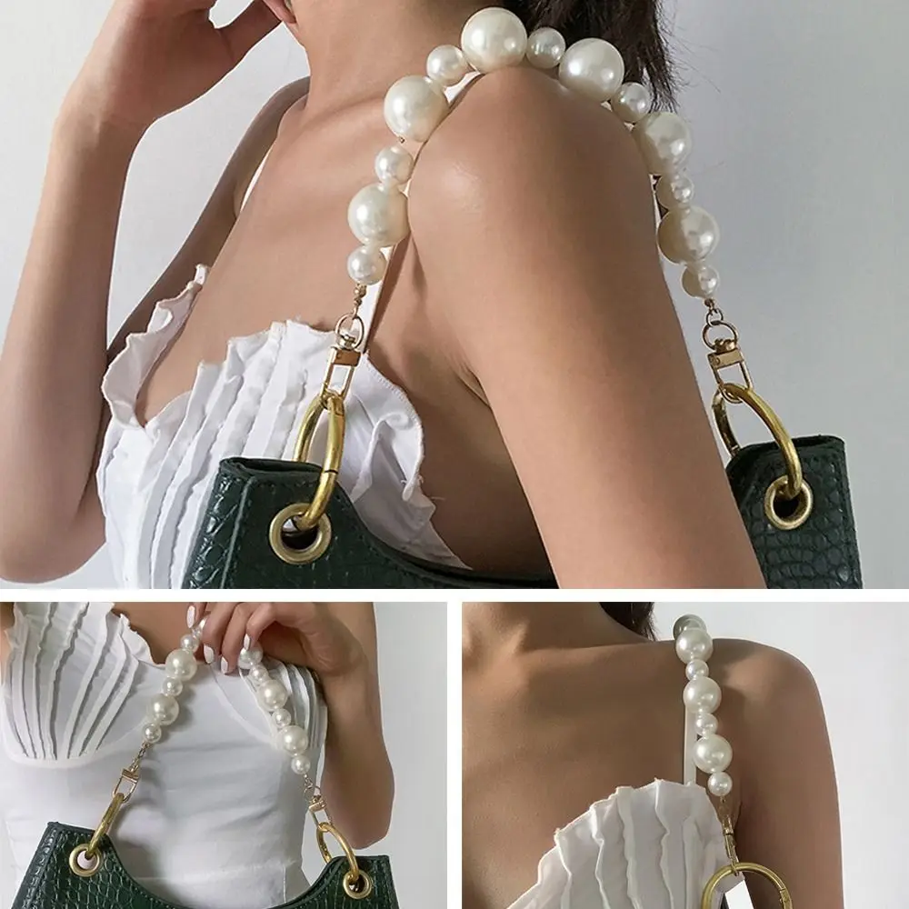 Fashion Imitation Pearl Bag Decoration Luggage Accessories Chain Women Handbag Shoulder Bag Strap Chain Decorative Pearl Chain