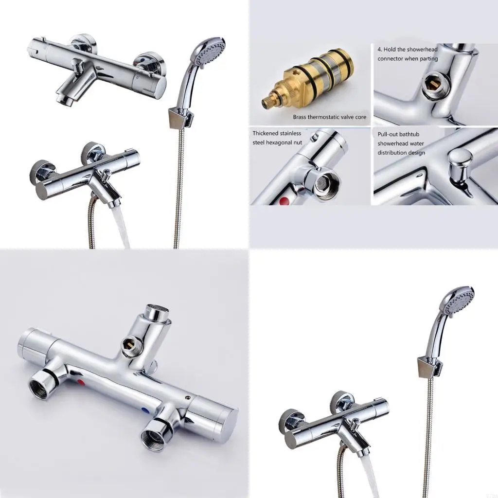 

M7DA Wall Mounted Thermostatic Shower Valves Bathroom Thermostatic Shower Mixer Bath/Shower Valves Trim Easy to Install