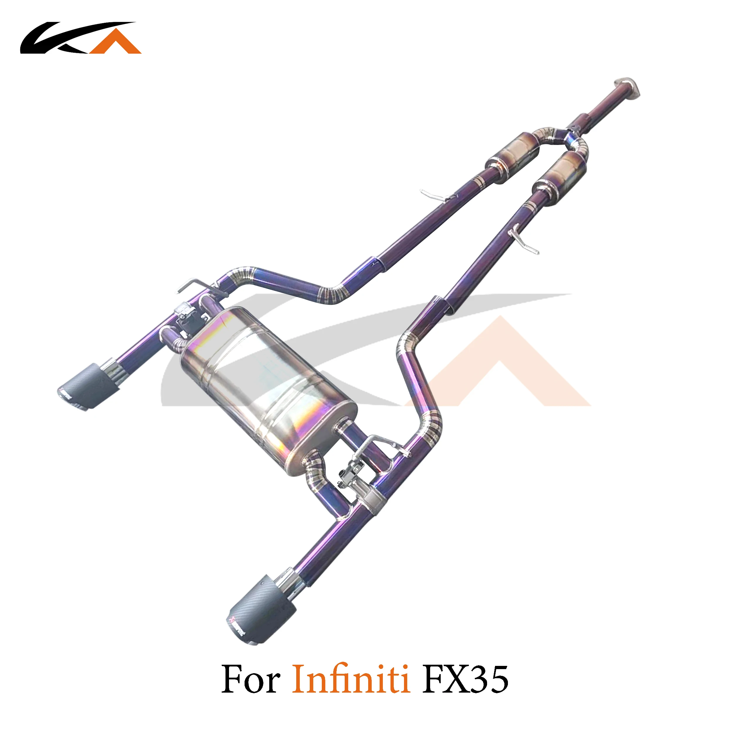 KA Tuning exhaust system parts titanium alloy catback for Infiniti FX35 3.5 rear section performance muffler valve