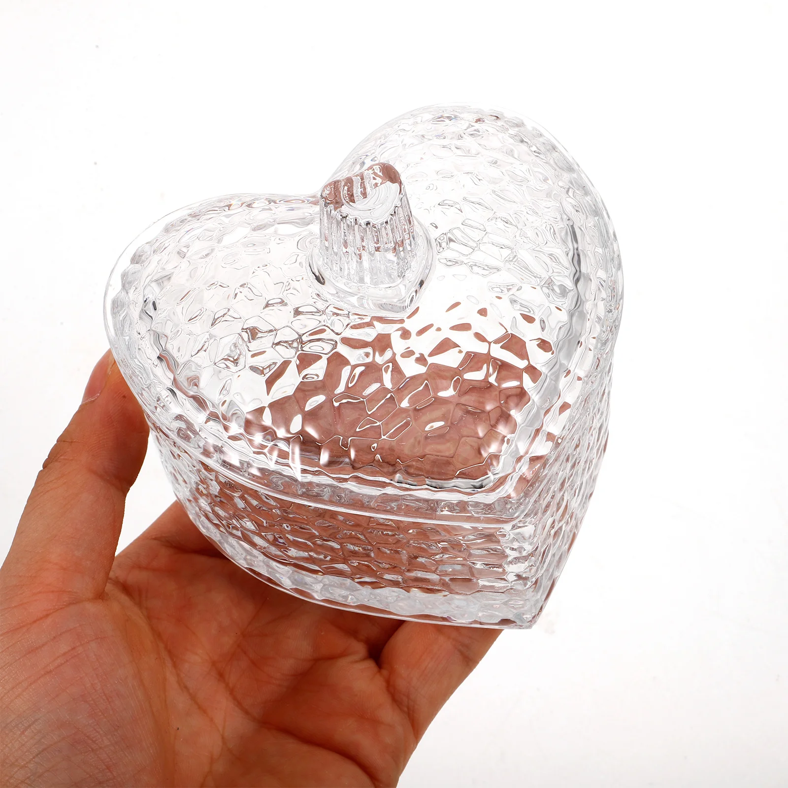 

Heart Jewelry Storage Jar Long-Lasting Candy Cookie Box Trinket Organizer Home Use Glass Storage Jar