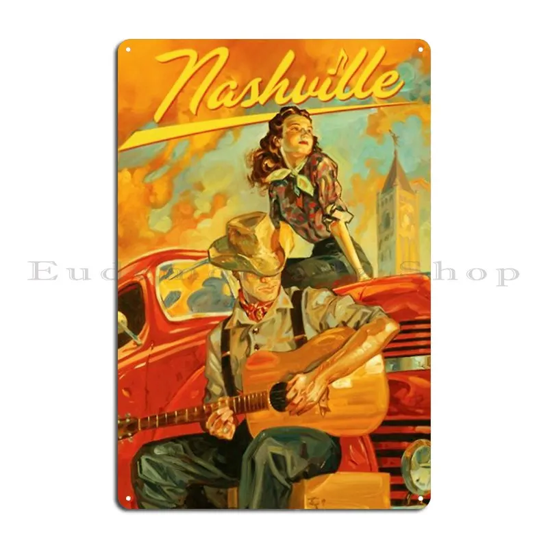 Nashville Metal Sign Bar Garage Printing Custom Garage Decoration Tin Sign Poster