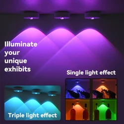Night Light RGB 12 Color Wireless Remote Control Type-c Rechargeable Light Powered Cabinet Light For Kitchen Wardrobe Bedroom
