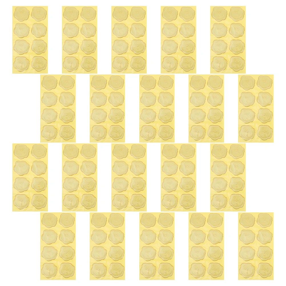 

20 Sheets Epoxy Stickers Wax Seal Adhesive Envelop Lacquer Labels Practical Strong Sticky Birthday Cards H made Photo Albums