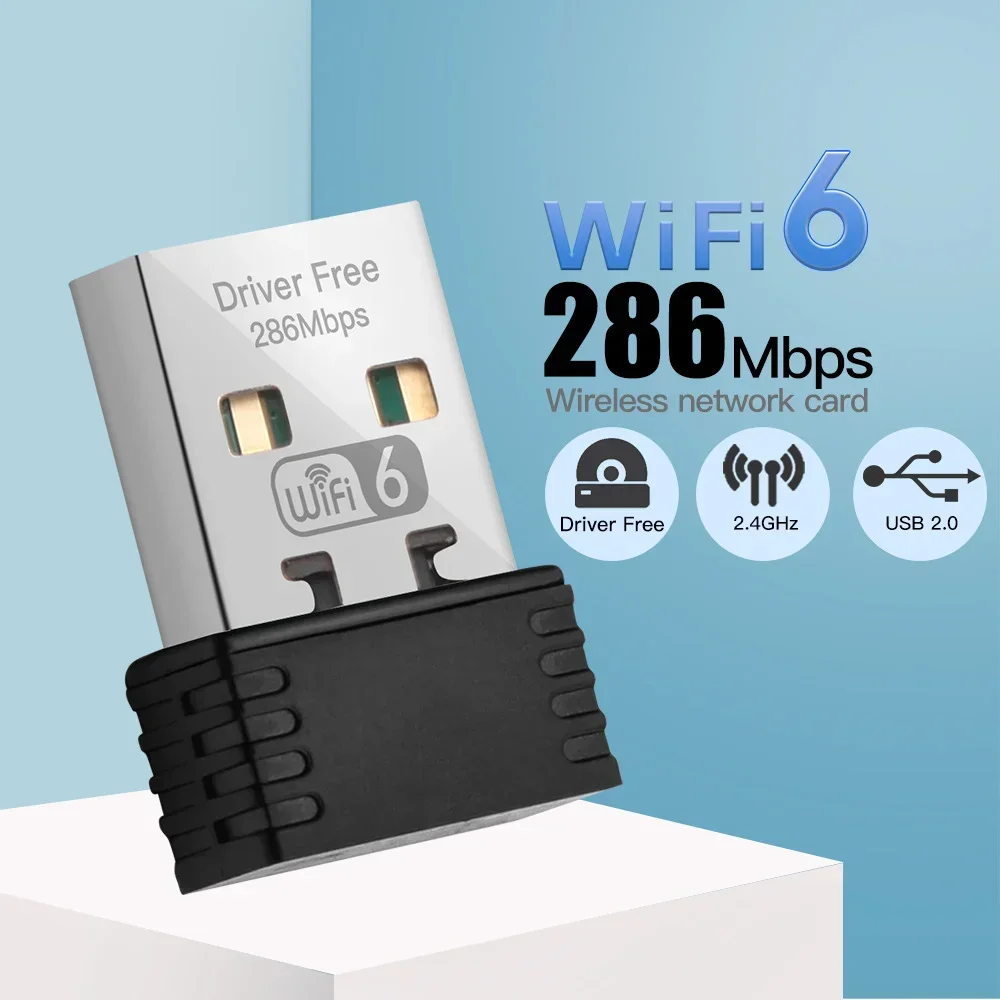 Mini USB WIFI 6 Dongle การ์ดเครือข่าย 802.11ax USB 2.4GHz Wi-Fi Lan Adapter Driver ฟรีสําหรับ PC แล็ปท็อป Windows 7 10 11