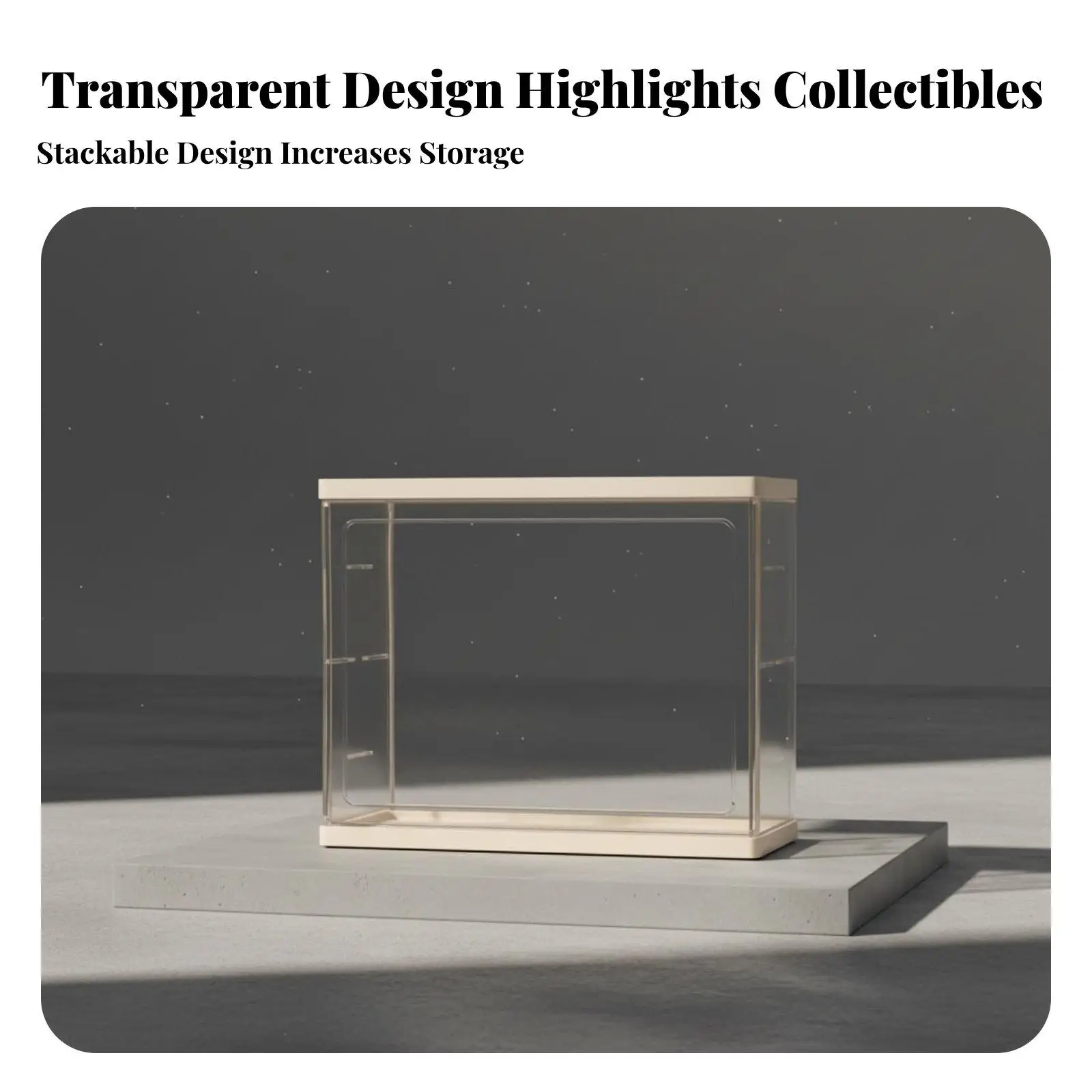 Stackable Display Case for Action Figures Glass ABS Modular Shelf with Removable Ladder for Versatile Use