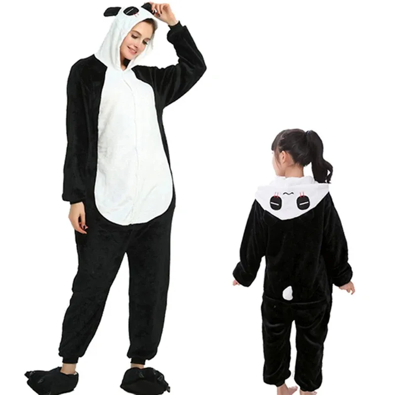 

qq38Unicorn Winter Flannel Onesies For Adult Women Panda Cat Pajamas Overall Whole Onepiece Animal Pajama Boys Girls Bla