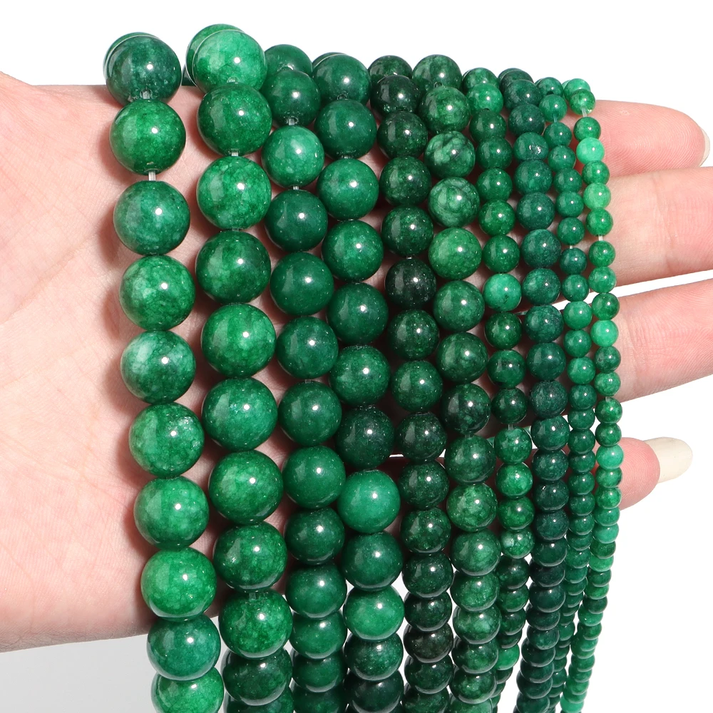1 strang/lot 4/6/8/10/12mm Natürliche Jade Stein Perlen Runde Lose perlen Für Schmuck Machen DIY Halskette Armband Zubehör