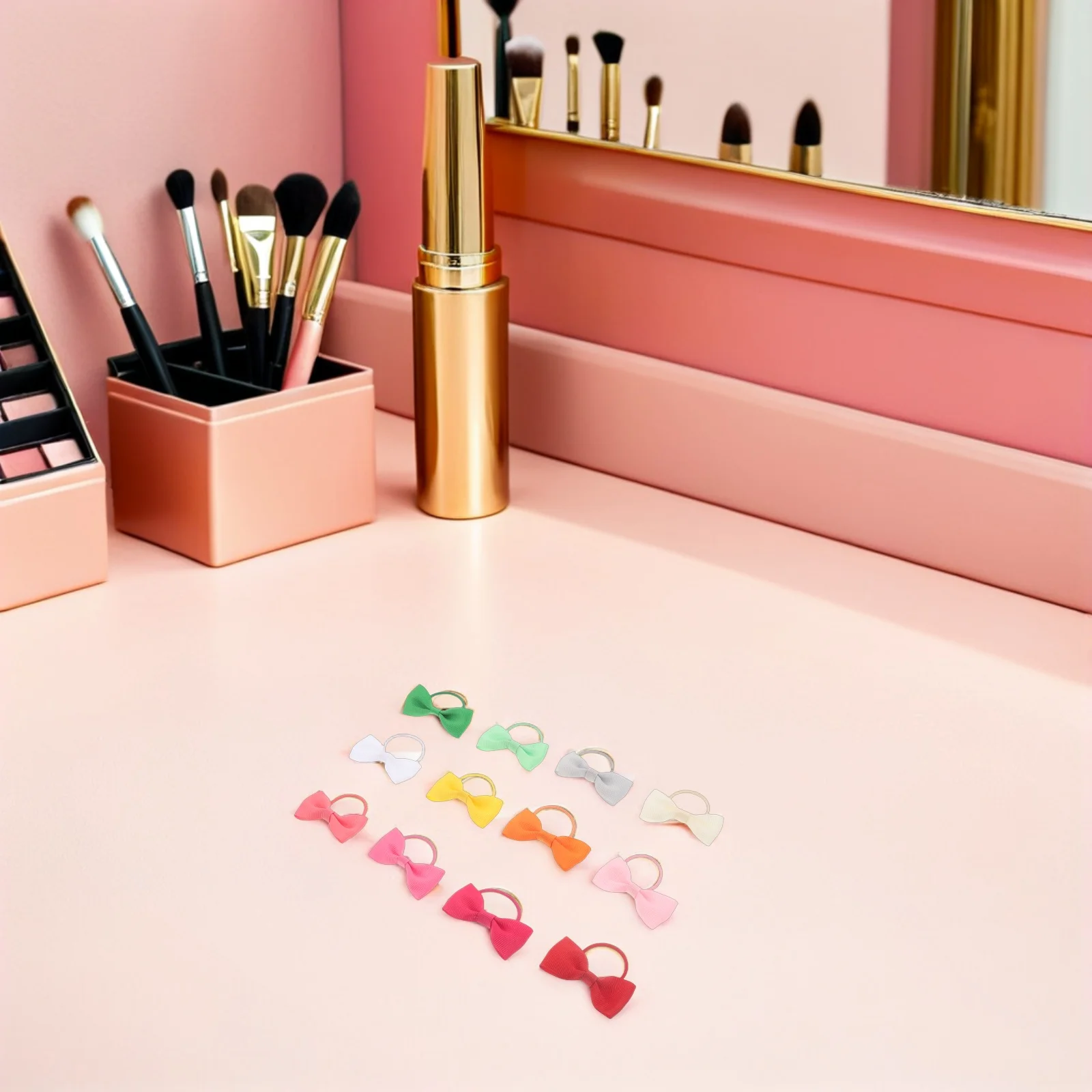 

80pcs Decorative Hair Ties Bow Vibrant Solid Color Scrunchie For Soft Elastic Ponytail Holders - Cute 'S