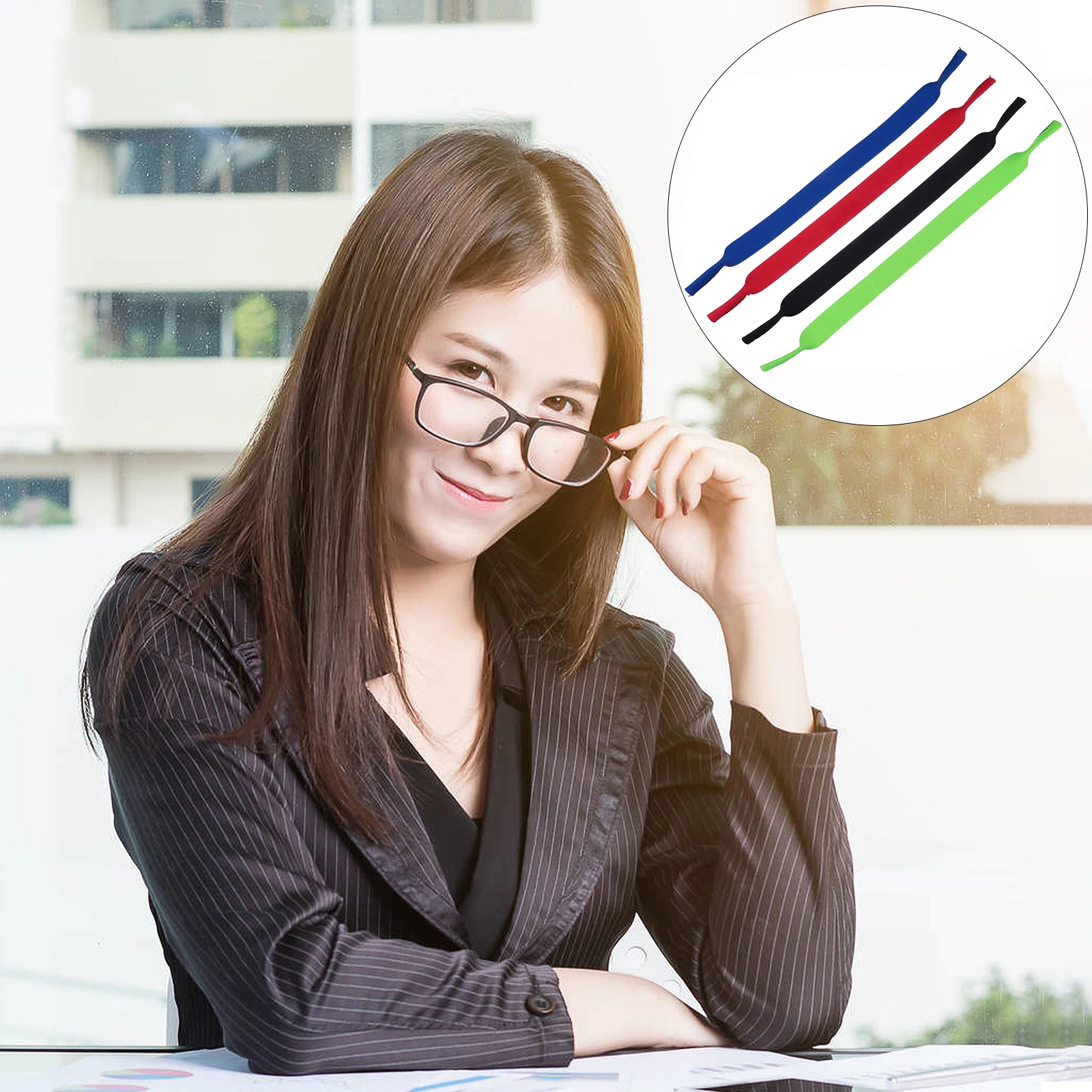

4pcs Anti Glasses Rope Eyewear Straps Lasting Comfortable Safe for Sports Sunglasses Swimming Goggles Multicolor