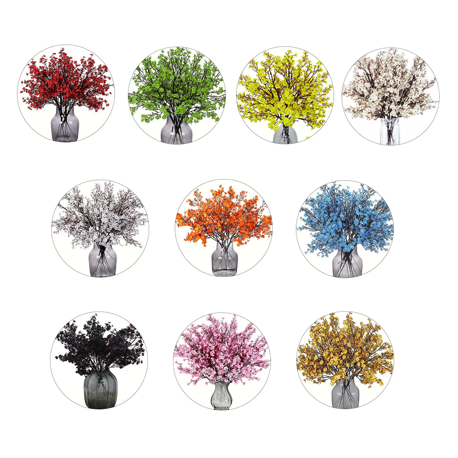 1pc Babysbreath Artificial Flowers Gypsophila DIY Bouquet Plastic Fake Flowers for Wedding Party Home Decoration