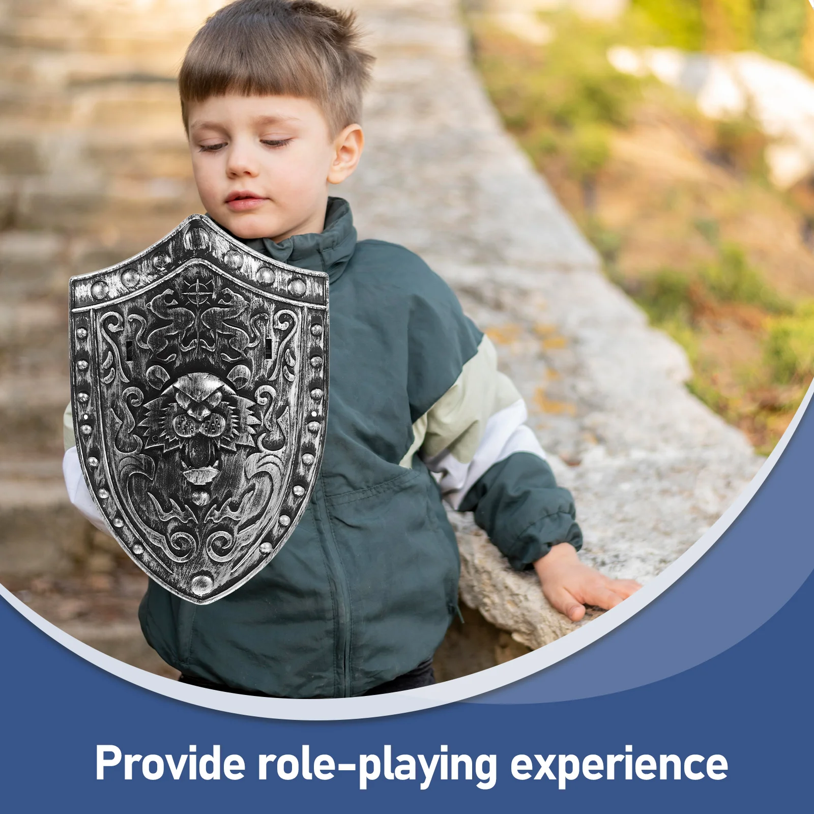 2 Pcs Medieval Knight Costume Accessories Plastic Sword Toddler Swords  for Kids Boys Dress up Pretend Play Costume Toy Medieval
