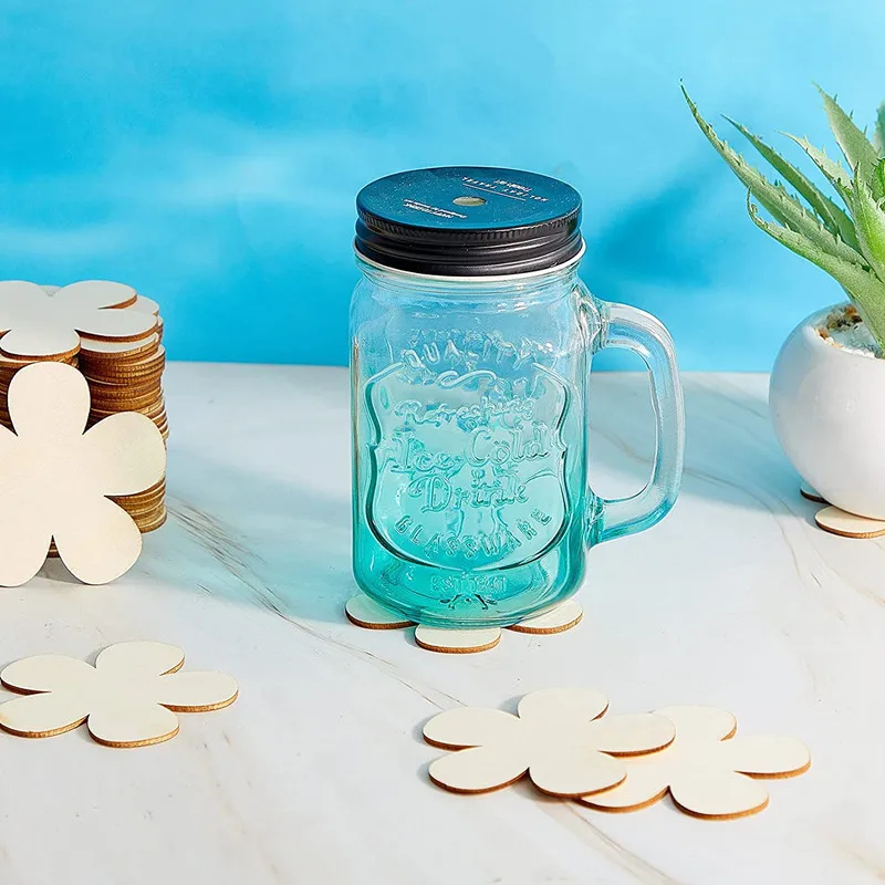 Neue hölzerne leere Blume Graffiti Dekoration Form Holz chips DIY Holz Pflaumen blüte Malerei Tasse Kissen Platte Kissen